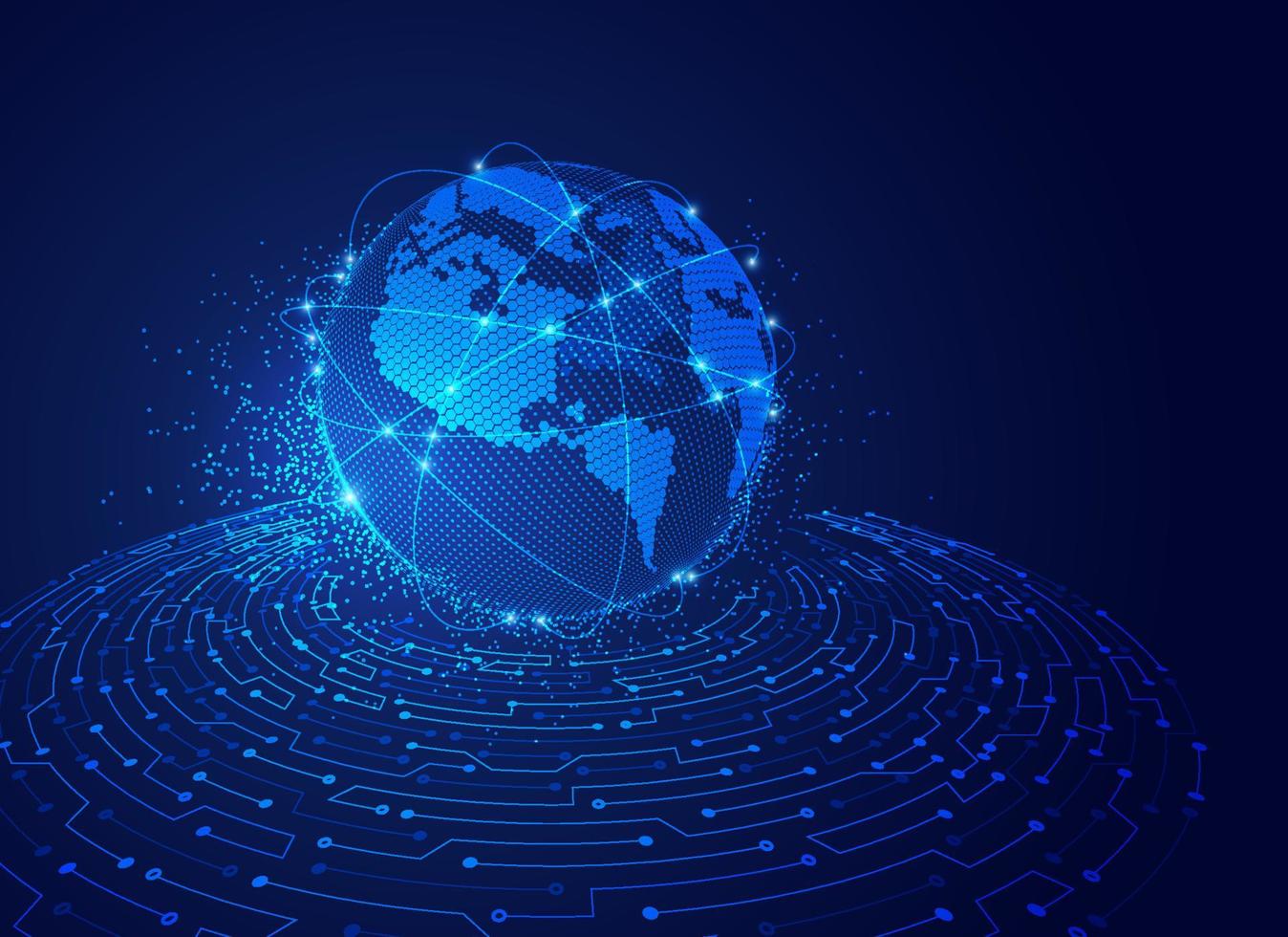 dotted globe communication vector