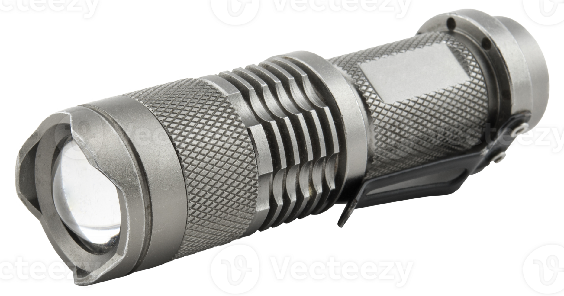 Aluminum flashlight isolated png