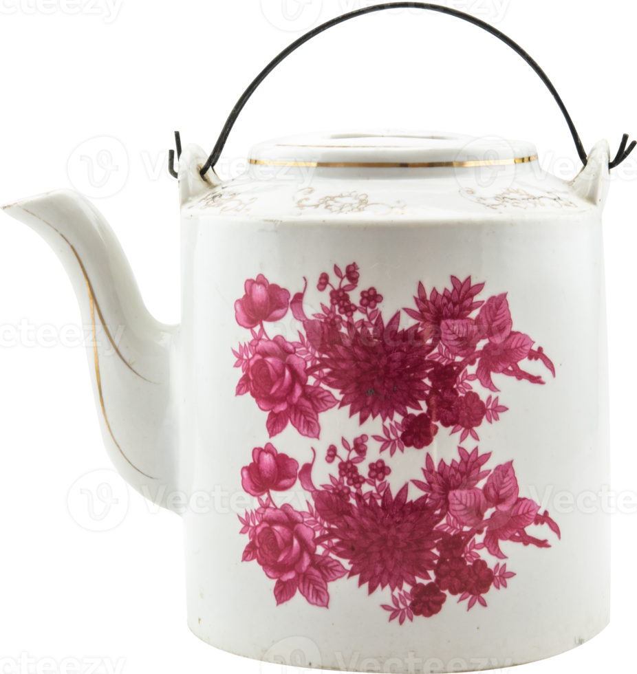 Porcelain teapot isolated png