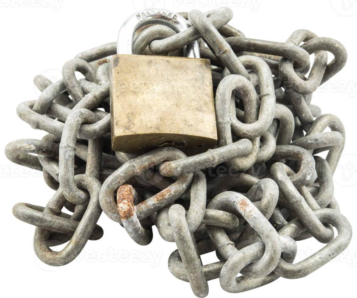 Old rusty chain isolated png