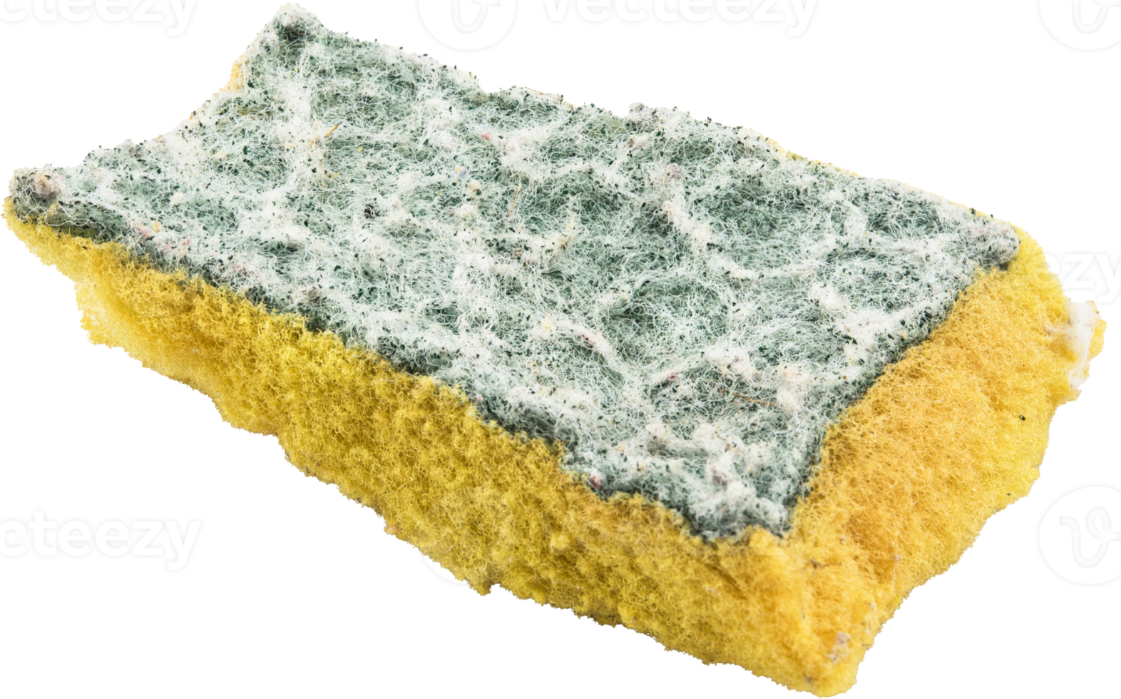 Old and Dirty Dish washing sponge isolated png