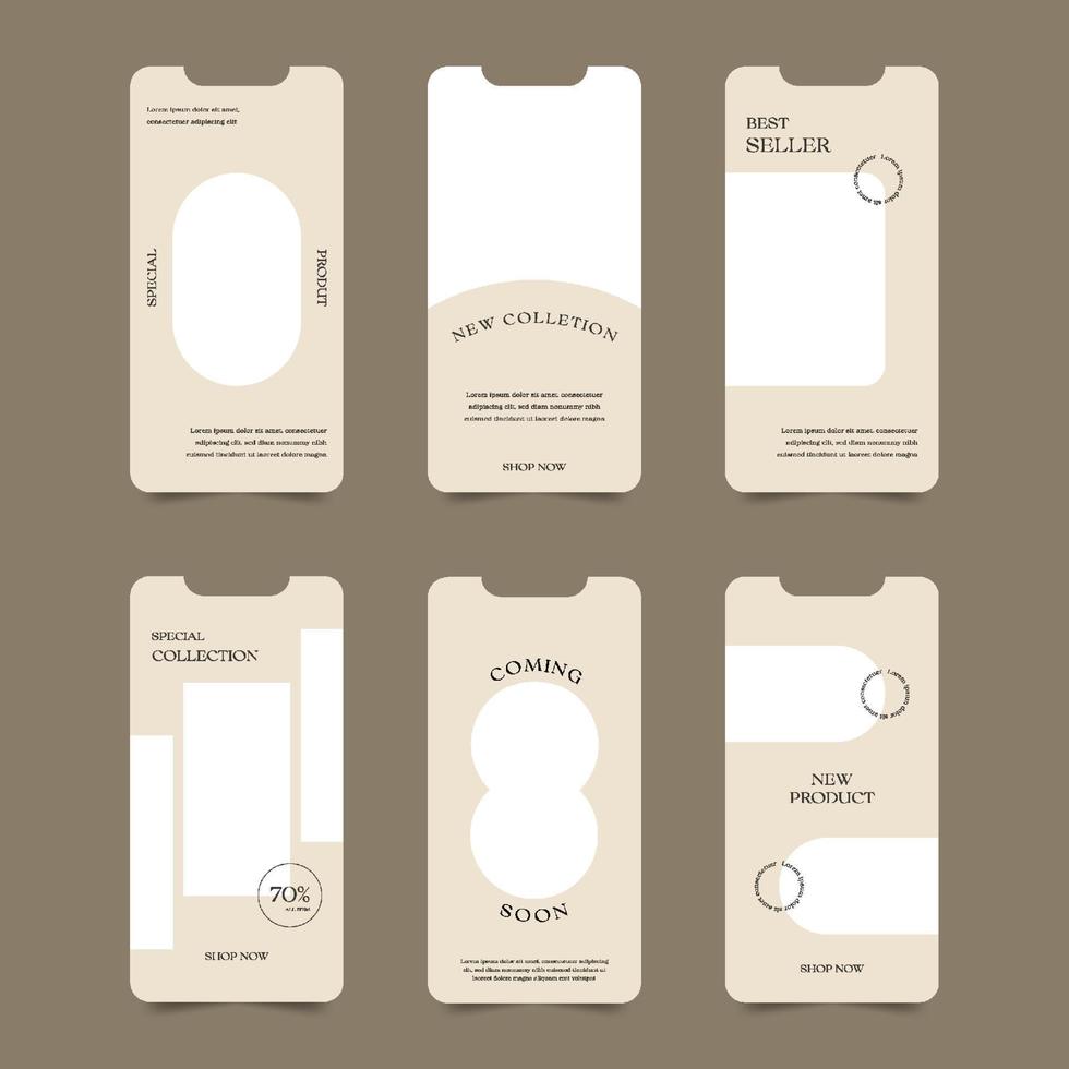 set of minimalism social media sale story vector