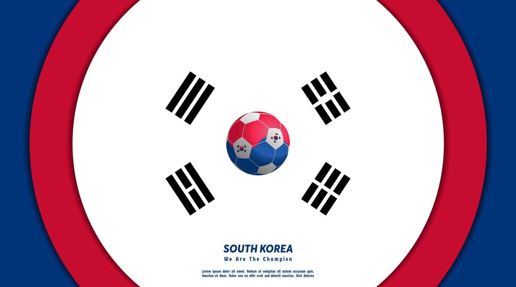 vector background South Korea flag design with ball , social media template, perfect to your background template