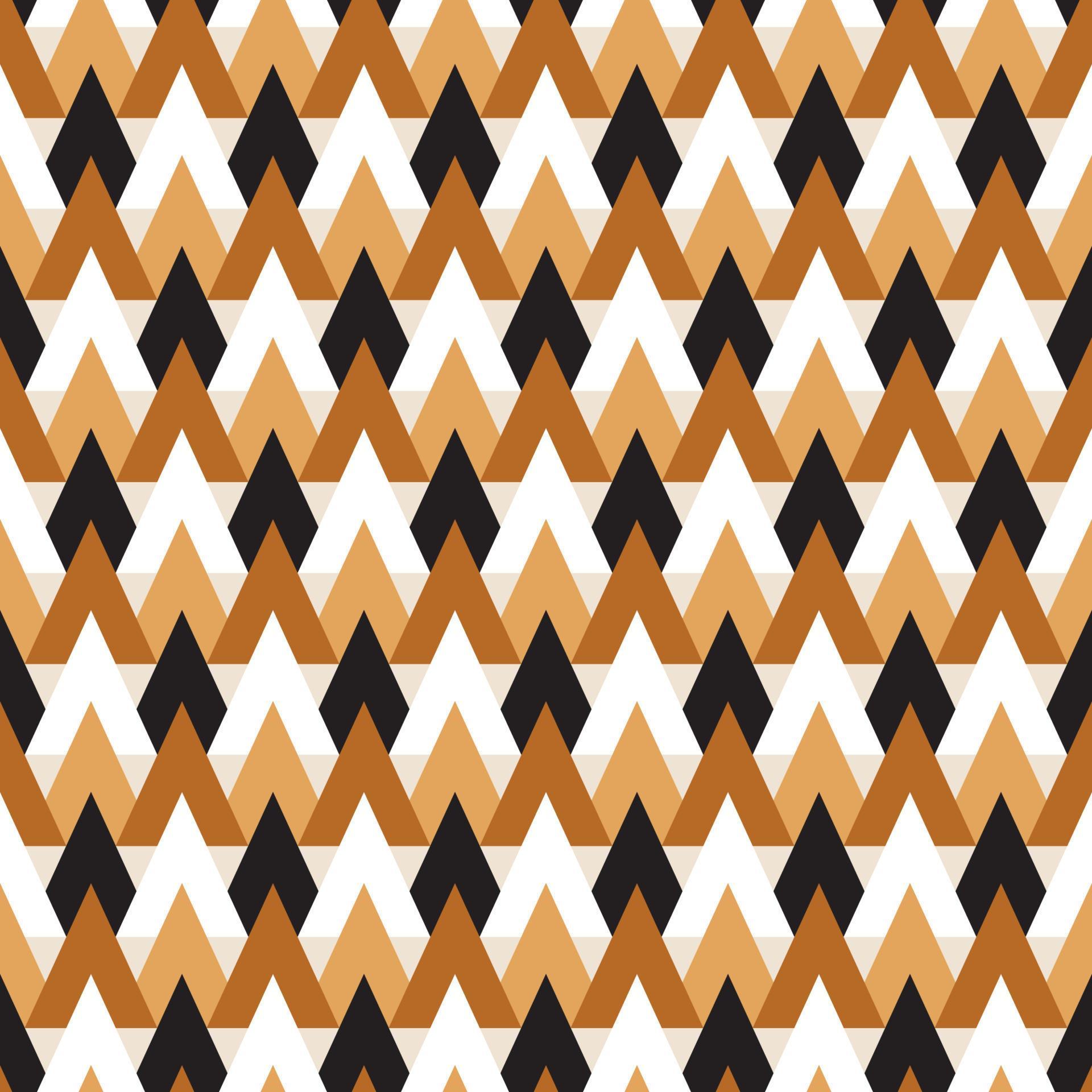 Seamless geometric pattern on beige with brown, black and white