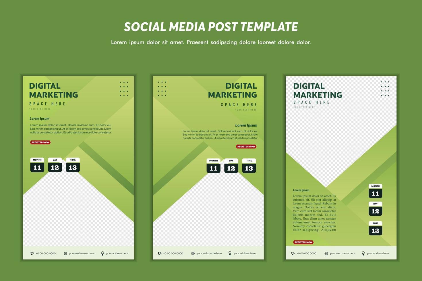 Social media post template modern design, for digital marketing online or poster marketing template vector