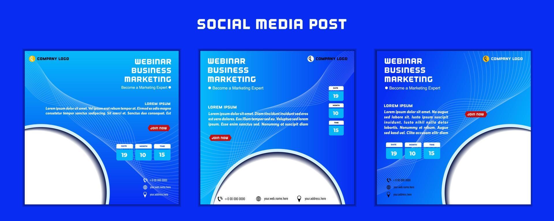 diseño moderno de plantilla de publicación en redes sociales, para marketing digital en línea o plantilla de marketing de carteles vector