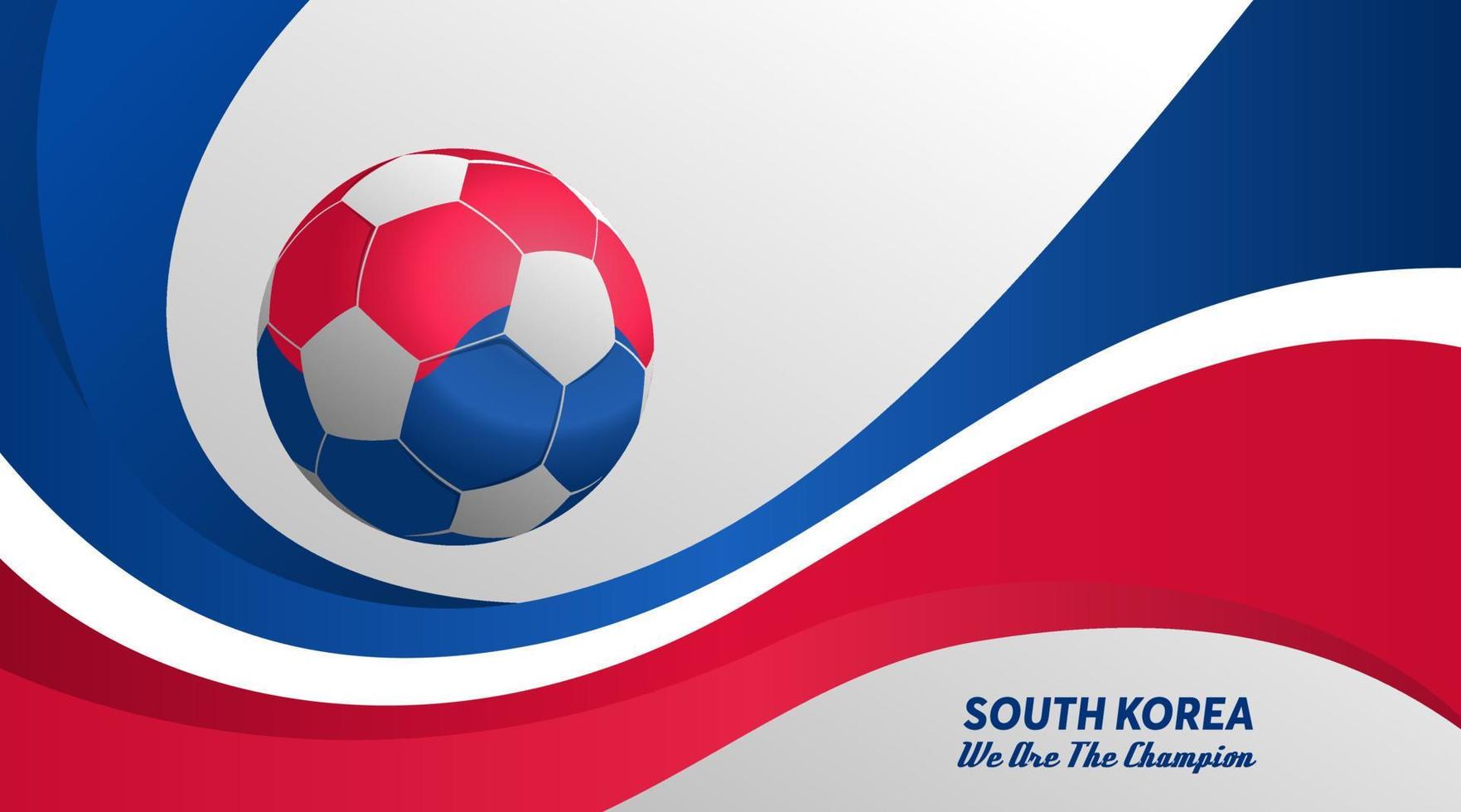diseño de bandera de corea del sur de fondo vectorial con bola, plantilla de medios sociales, perfecto para su plantilla de fondo vector