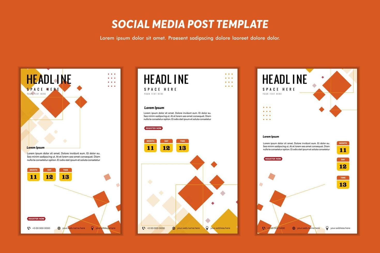 Social media post template modern design, for digital marketing online or poster marketing template vector