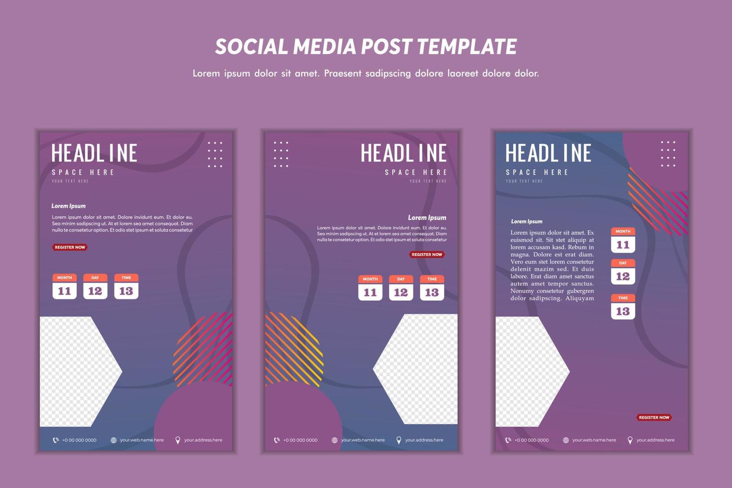 Social media post template modern design, for digital marketing online or poster marketing template vector