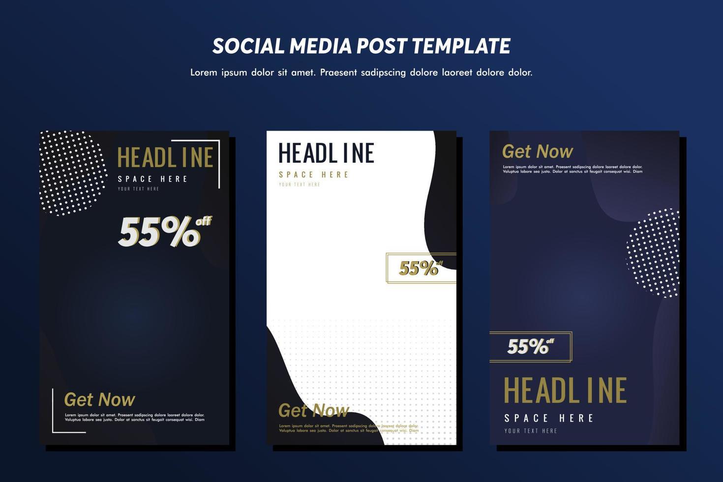 Social media post template modern design, for digital marketing online or poster marketing template vector