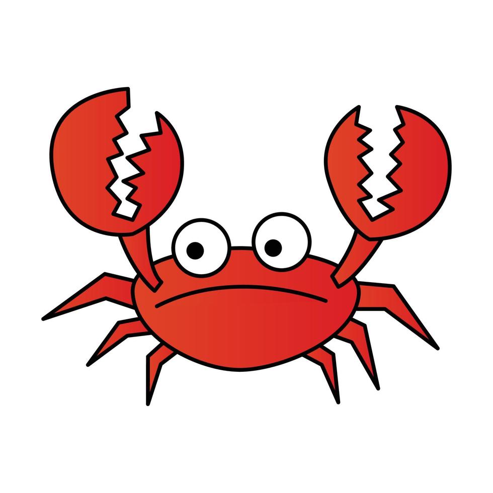 cute of crab on cartoon version vector