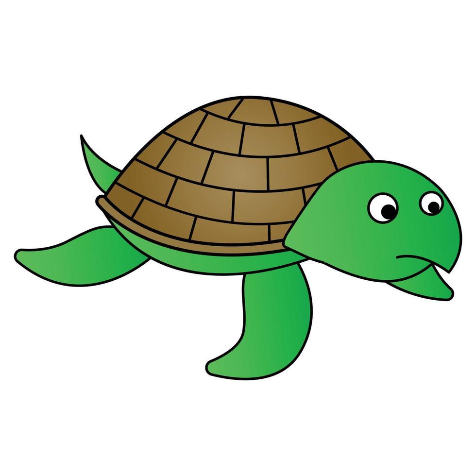 lindo de tortuga en versión de dibujos animados vector