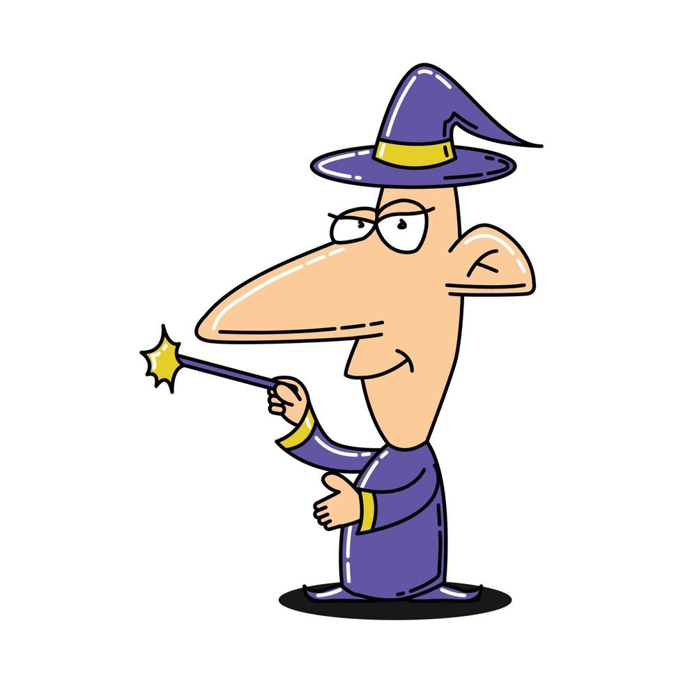 cute clipart of wizard on cartoon version vector