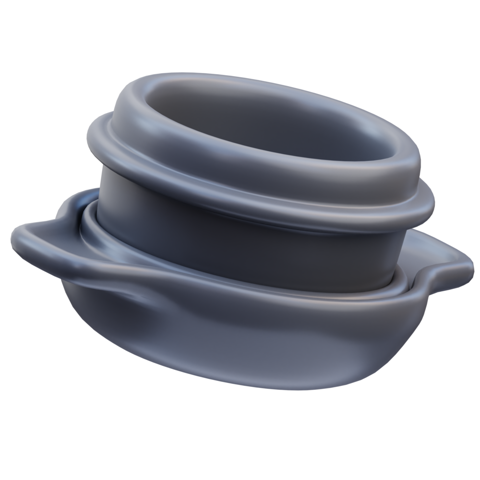 Korean Icon, ttukbaegi pot 3d Illustration png