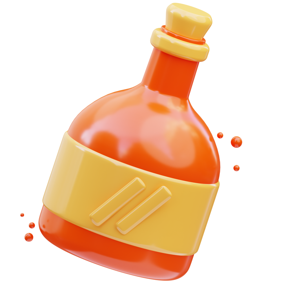 icono coreano, botella de soju ilustración 3d png
