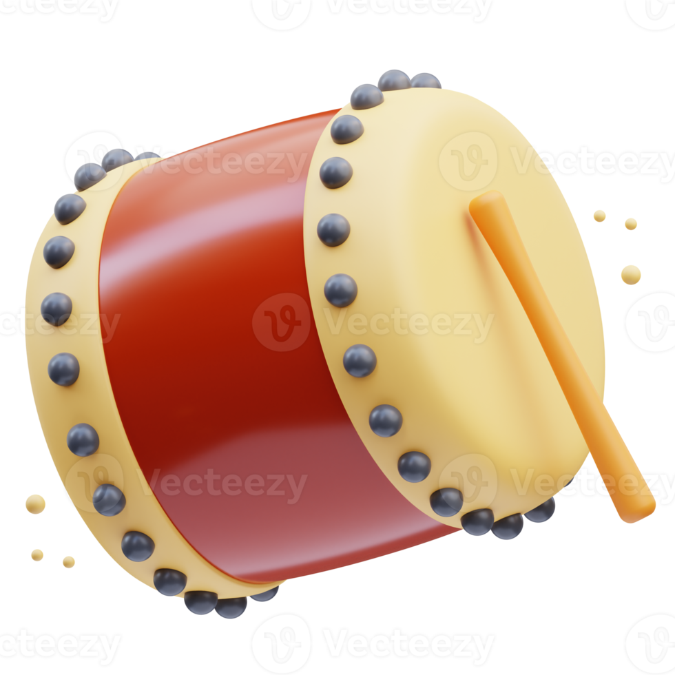 Koreaans icoon, traditioneel muziek- buk 3d illustratie png