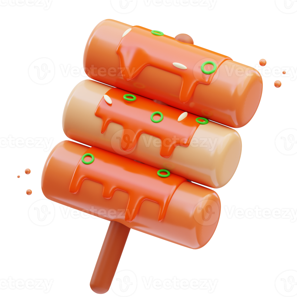 Korean Icon, tteokbokki 3d Illustration 11027534 PNG