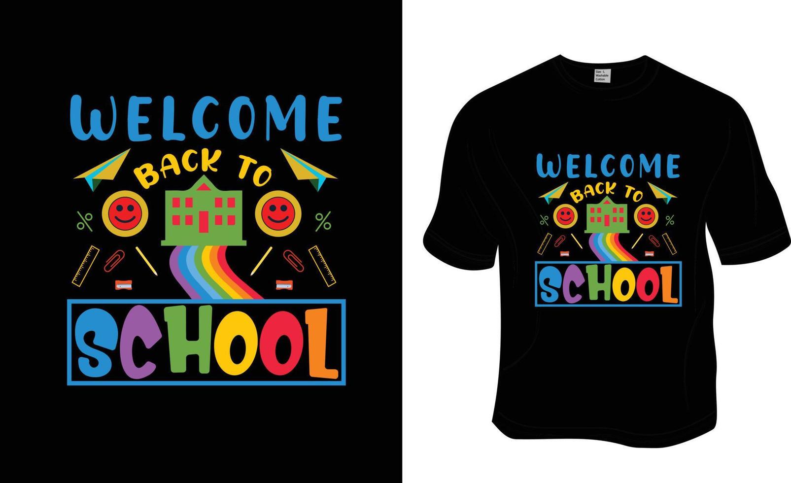 welcome back to school,  Ready to print for apparel, poster, and illustration. Modern, simple, lettering t-shirt vector. vector