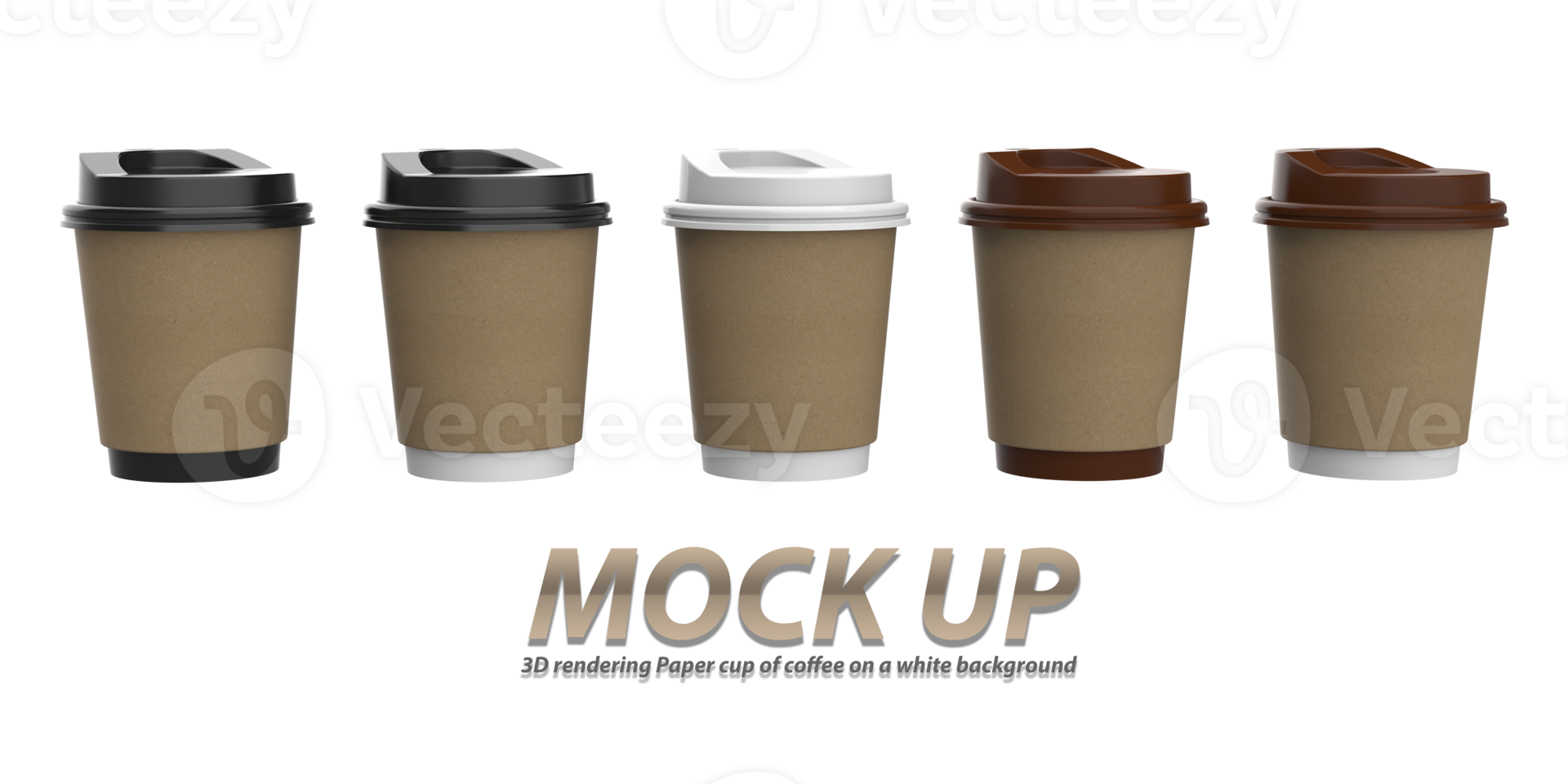 3D rendering paper cup without background png