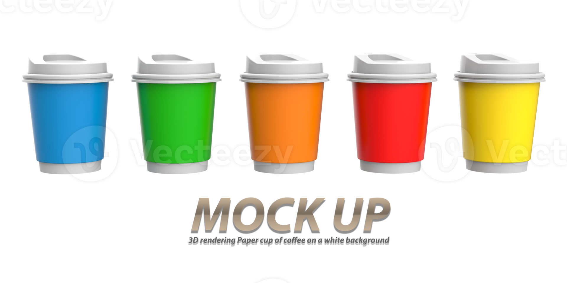 3D rendering Paper cup of coffee on a white background png