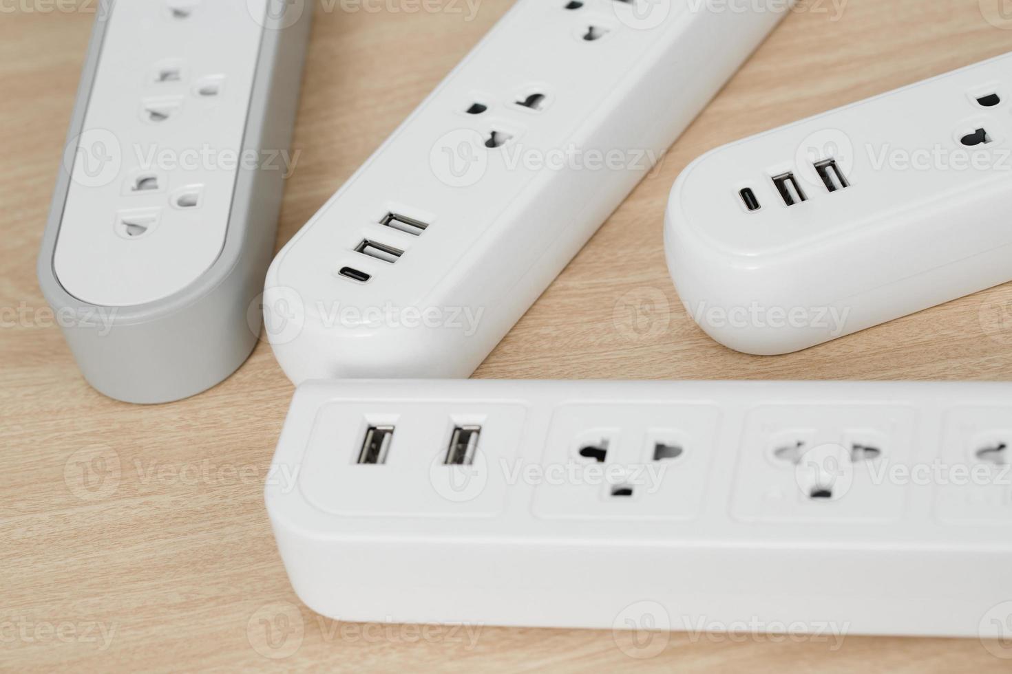 Electrical appliances plugs full of all plugs or plugs together. Because of the risk of causing a short circuit from high heat accumulated in the wires. photo