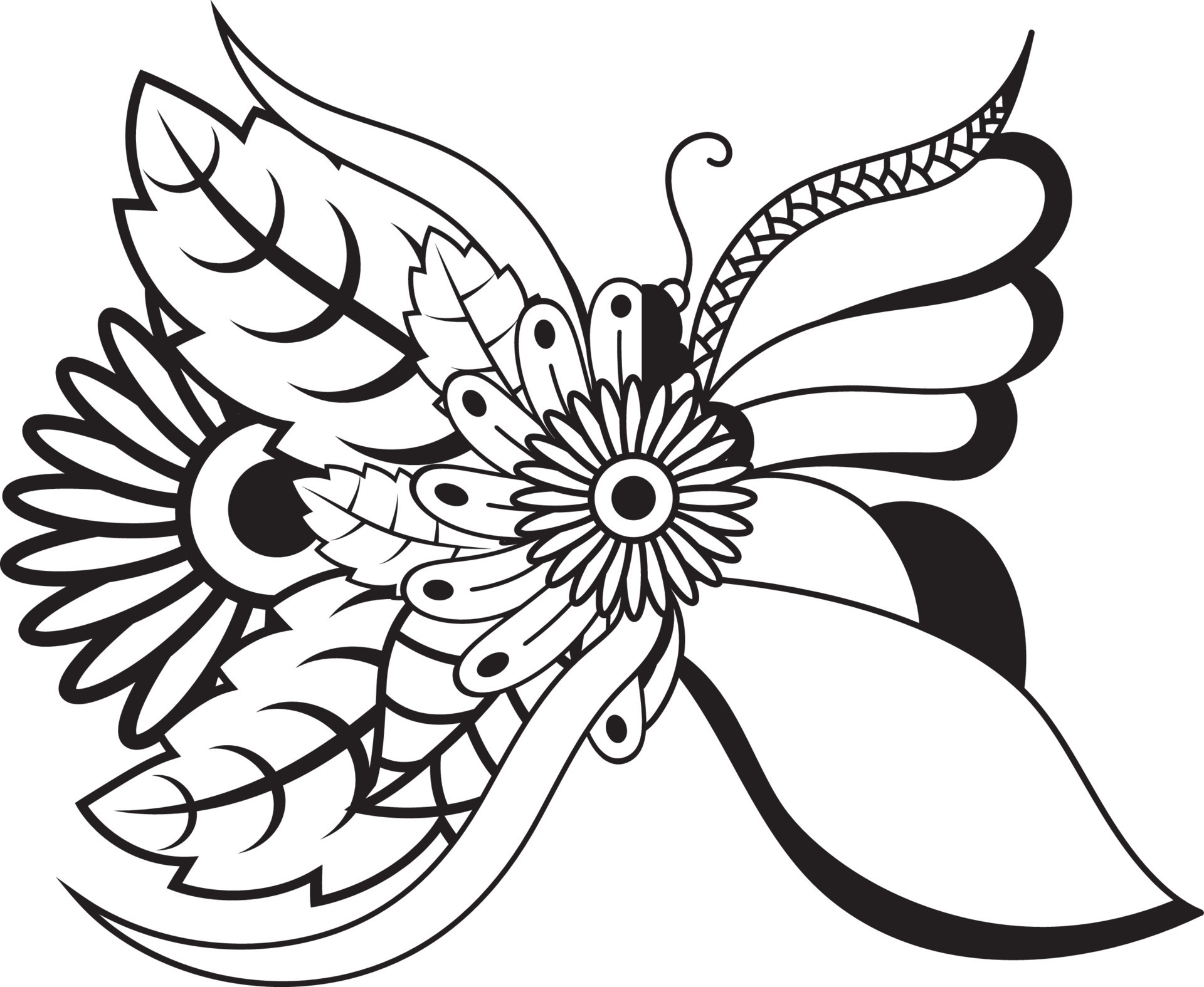 Flower Butterfly Coloring Pages