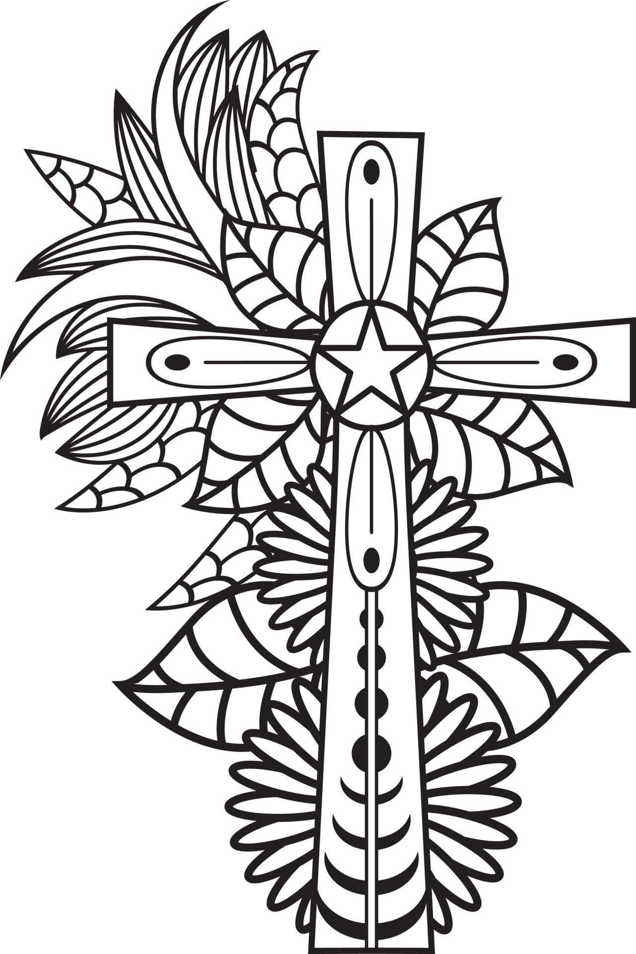 jesus-cross-in-floral-design-catholic-christian-cross-11027735-vector