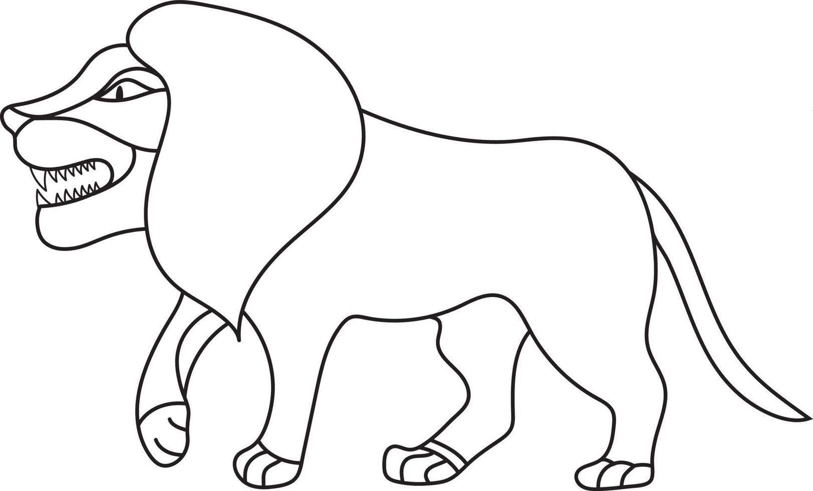 lion animal coloring page for kids vector
