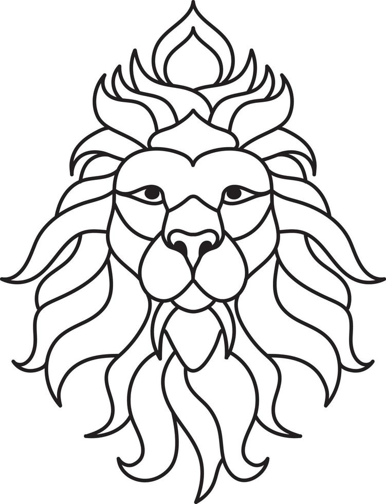 lion animal coloring page for kids vector