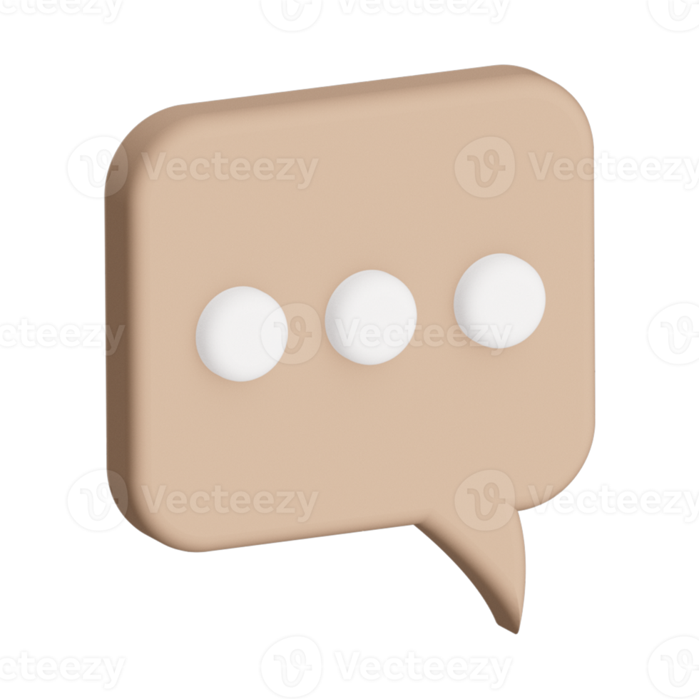 3D - rendering speech bubble design isolated 3d icons, isolated on white background. 3D Chat icon set design. png