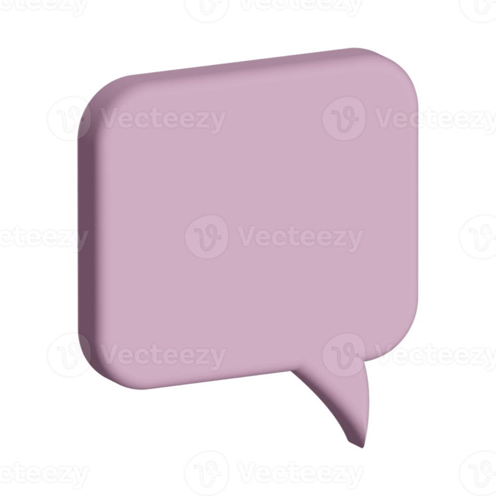 3D - rendering speech bubble design isolated 3d icons, isolated on white background. 3D Chat icon set design. png