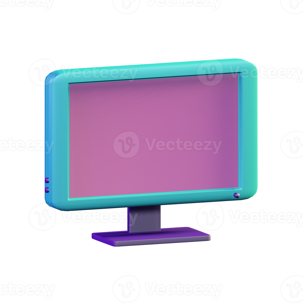 monitor 3d design colorfull png