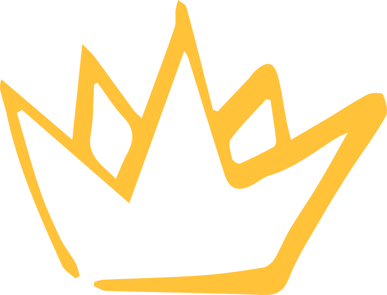 golden crown icon drawn in a minimalist marker style png