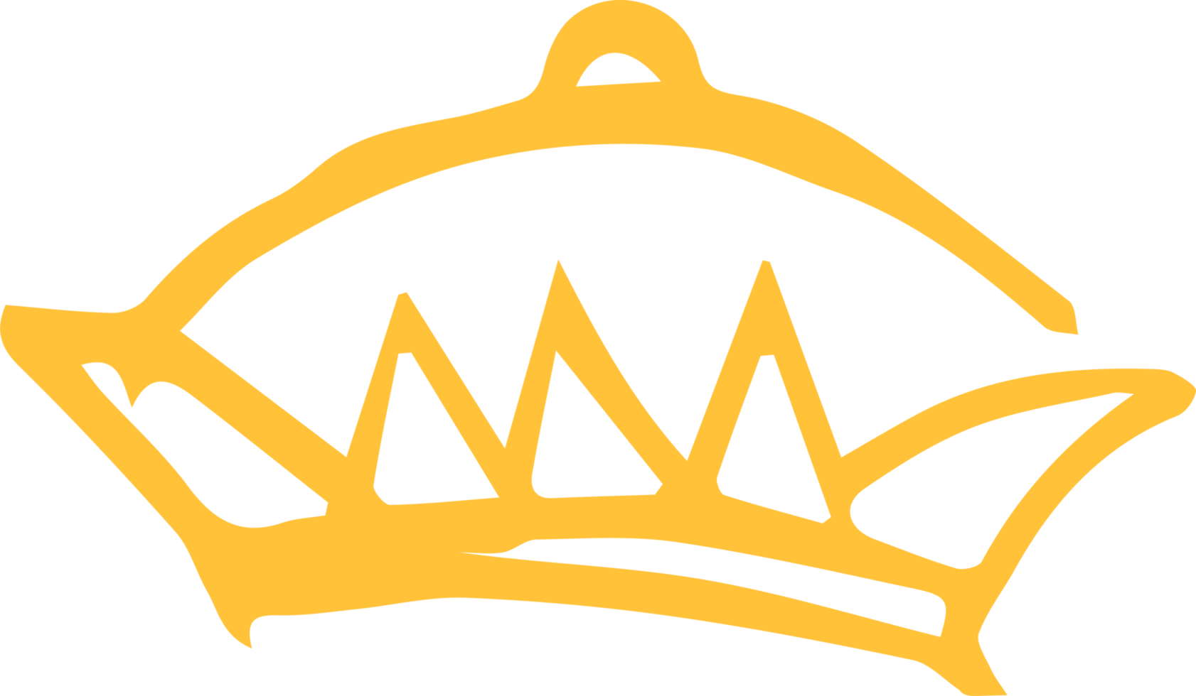 Goldenes Kronensymbol in einem minimalistischen Markierungsstil gezeichnet png