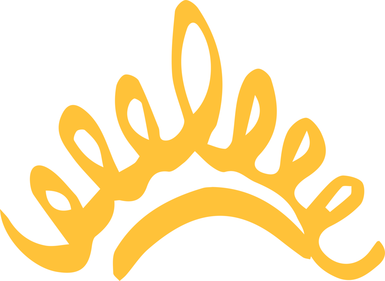 golden crown icon drawn in a minimalist marker style png