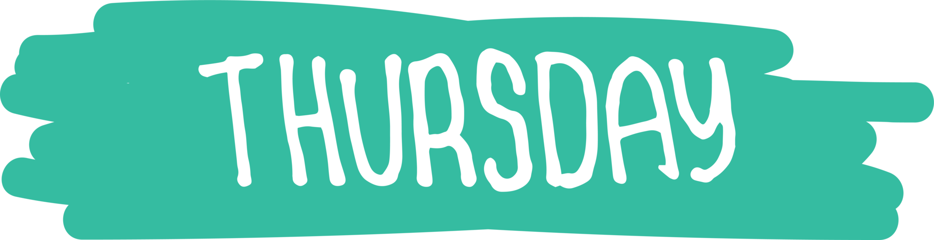 Thursday, cute day text lettering for weekly planners png