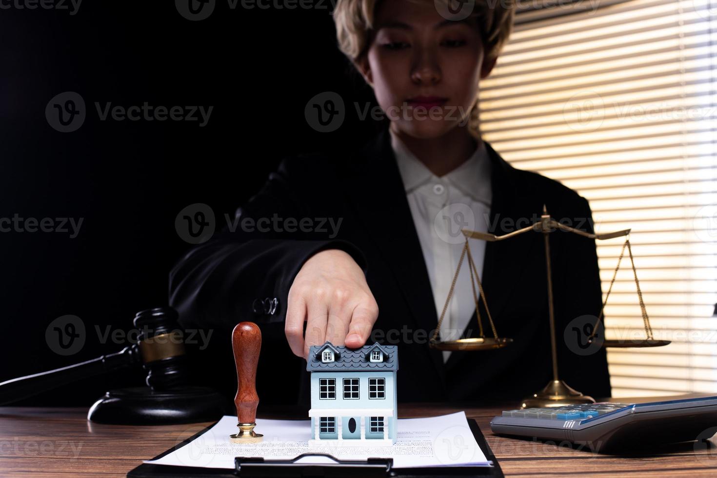 Real estate agent do loan agreement mortgage contract document for client property to finance investment apartment. Insurance Broker represent buy sell house resident and key deal, copy space photo