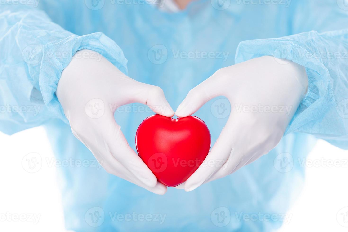 Hospital Medical Doctor take care health disease and cardiology. Nurse clinic person exam treatment patient heartbeat with specialist for life love with heart surgeon uniform, copy space photo