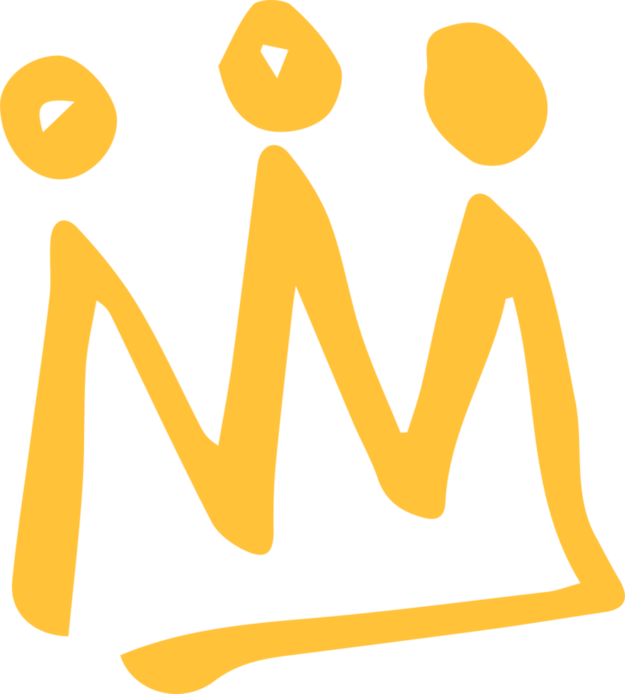 golden crown icon drawn in a minimalist marker style png