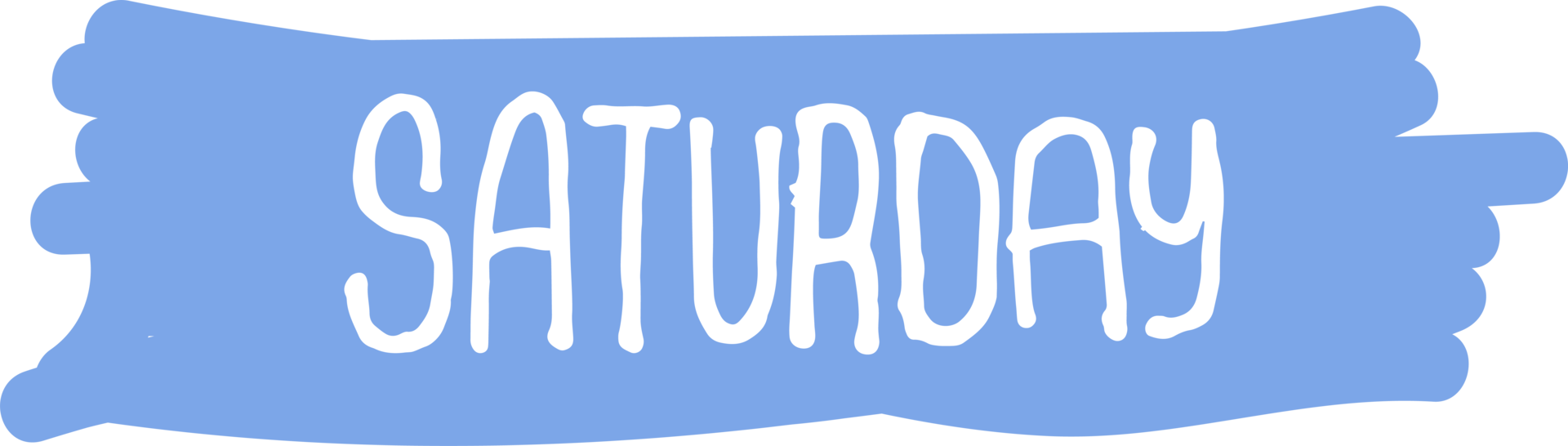 Saturday, cute day text lettering for weekly planners png