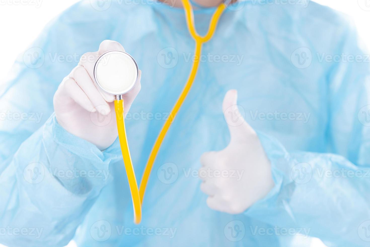 Hospital Medical Doctor take care health disease and stethoscope. Nurse clinic person exam treatment patient heartbeat with specialist for life love with heart surgeon uniform, copy space photo