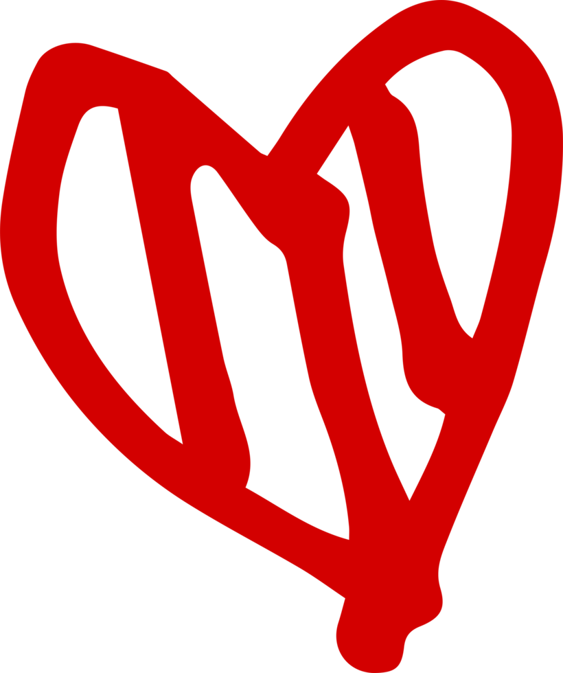 ícone de amor fofo no estilo de ilustração de marcador png