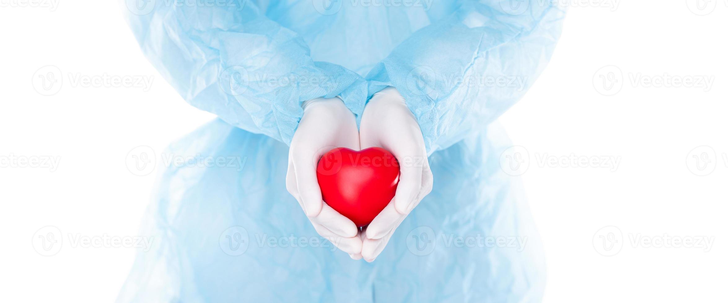 Hospital Medical Doctor take care health disease and cardiology. Nurse clinic person exam treatment patient heartbeat with specialist for life love with heart surgeon uniform, copy space photo