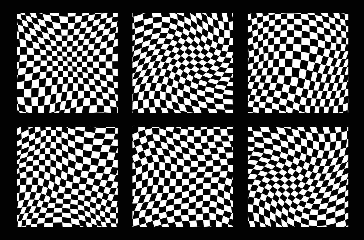 Fondo de patrón retro maravilloso en estilo de fondo psicodélico a cuadros. un tablero de ajedrez en un diseño abstracto minimalista con un ambiente estético de los años 60 y 70. estilo hippie y2k. Ilustración de vector de impresión funky