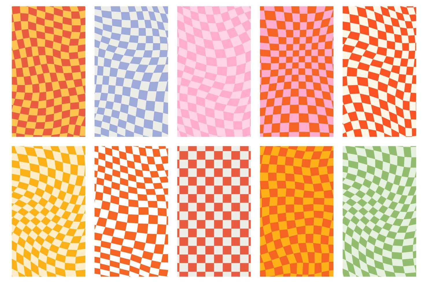 Groovy retro pattern background in psychedelic checkered backdrop style. A chessboard in a minimalist abstract design with a 60s 70s aesthetic vibe. hippie style y2k. funky print vector illustration