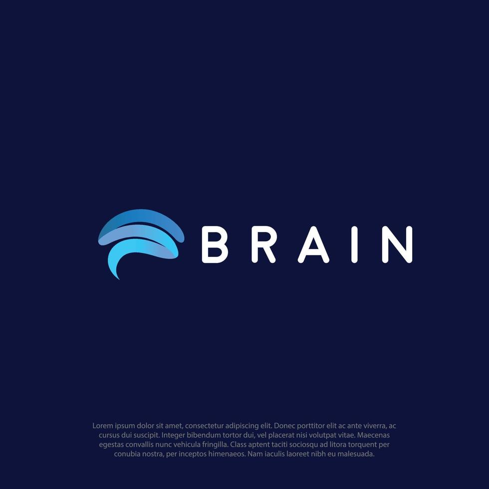 Simple Brain Logo template designs, Education logo vector