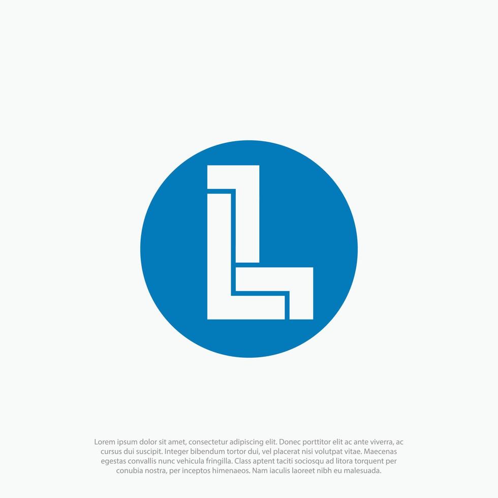 triple L logo in one capital L shape Logo vector