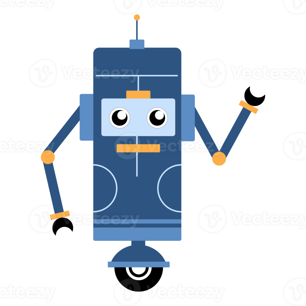 niedlicher roboter in hand gezeichnetem illustrationsdesign png