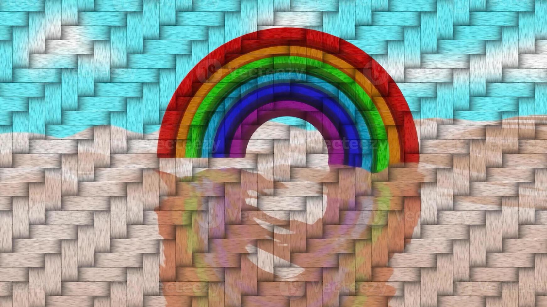 Rainbow Joy Background Video Digital Rendering photo