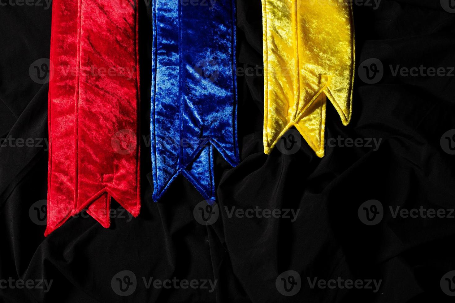 White Gold Winner Sash for Miss Pageant Beauty Contest, empty area for text winner country word, studio lighting abstract dark drapping textile background, Importance Decoration with Diamond Crown photo